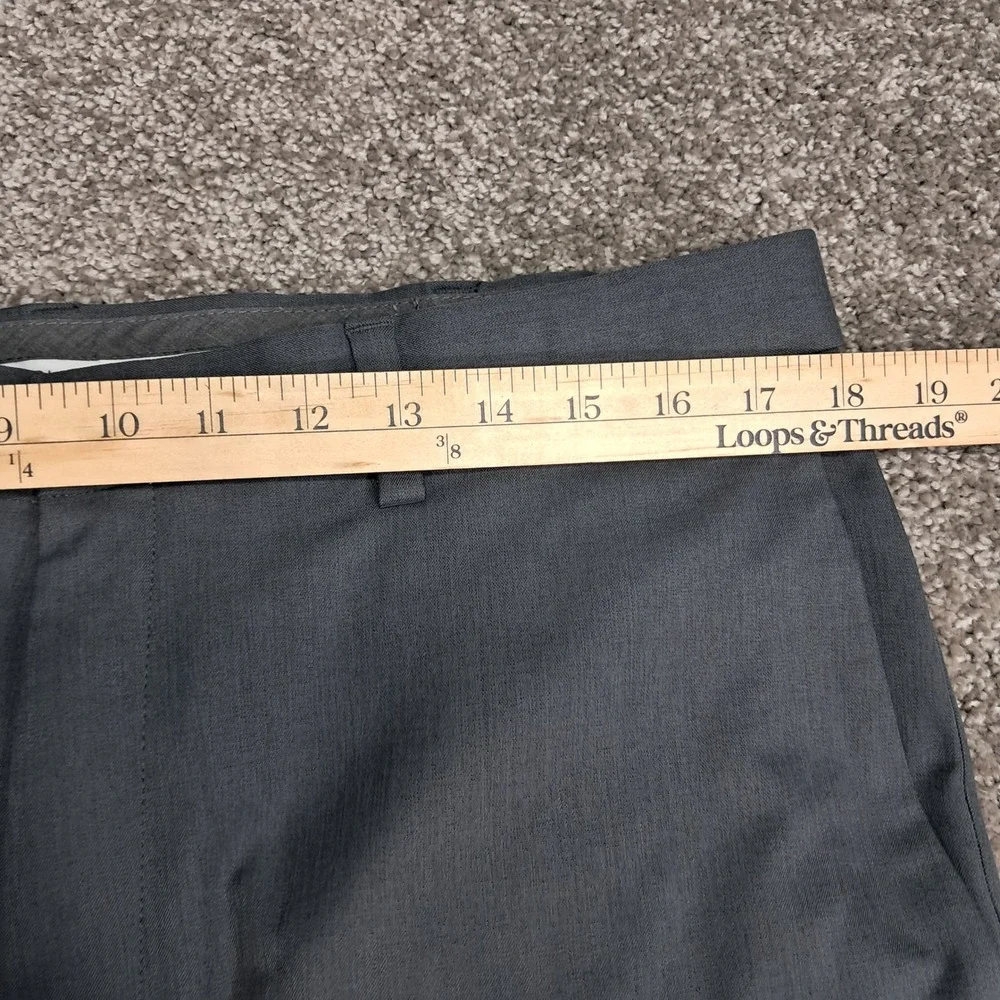 Haggar Mens Cool 18 Pro Classic Fit Gray Dress Pants 36x29 7895